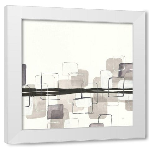 Placid Boxes II White Modern Wood Framed Art Print by Paschke, Chris