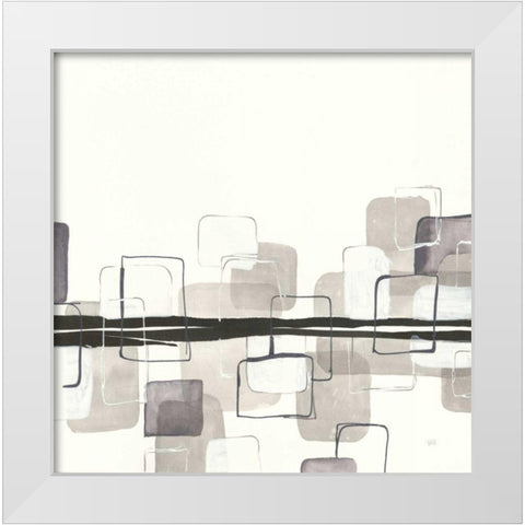 Placid Boxes II White Modern Wood Framed Art Print by Paschke, Chris