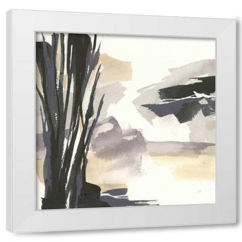 Placid II White Modern Wood Framed Art Print by Paschke, Chris