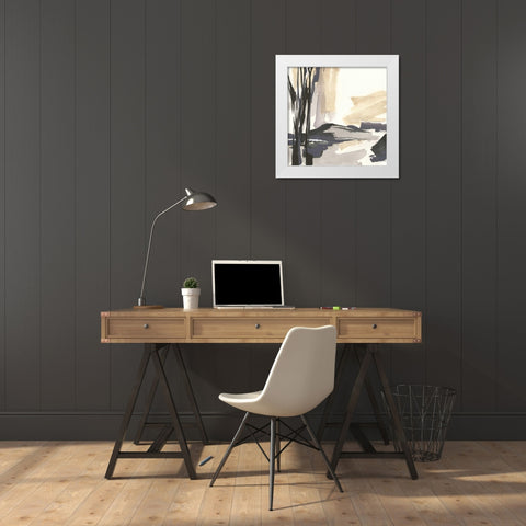 Placid IV White Modern Wood Framed Art Print by Paschke, Chris