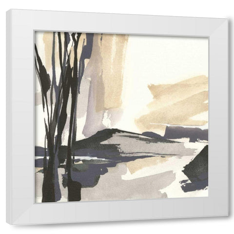 Placid IV White Modern Wood Framed Art Print by Paschke, Chris