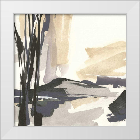 Placid IV White Modern Wood Framed Art Print by Paschke, Chris