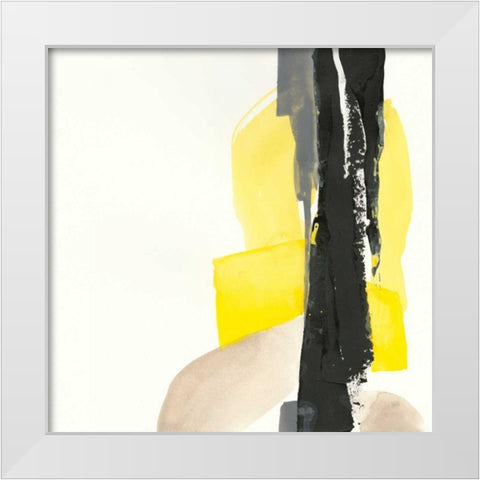 Black and Yellow I White Modern Wood Framed Art Print by Paschke, Chris