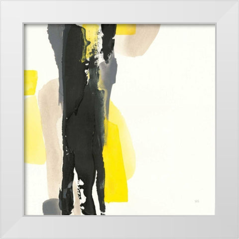 Black and Yellow II White Modern Wood Framed Art Print by Paschke, Chris