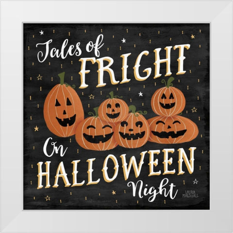 Haunted Halloween VII White Modern Wood Framed Art Print by Marshall, Laura