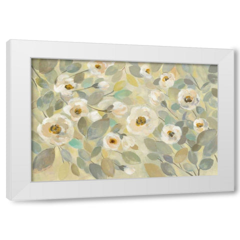 Blooming Branches Flower White Modern Wood Framed Art Print by Vassileva, Silvia