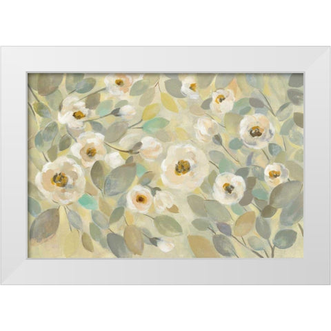 Blooming Branches Flower White Modern Wood Framed Art Print by Vassileva, Silvia