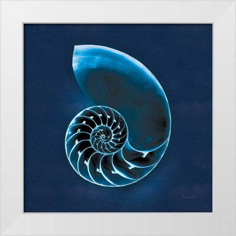 Cyanotype Sea II White Modern Wood Framed Art Print by Schlabach, Sue