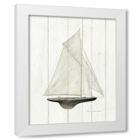 Sailboat I White Modern Wood Framed Art Print by Brown, David Carter