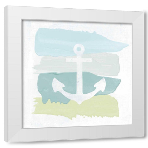Seaside Swatch Anchor White Modern Wood Framed Art Print by Hershey, Moira