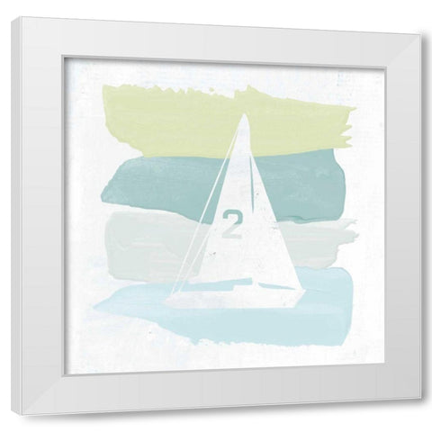 Seaside Swatch Sailboat White Modern Wood Framed Art Print by Hershey, Moira