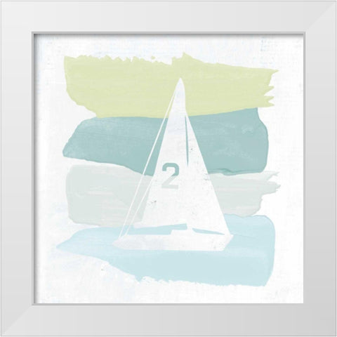 Seaside Swatch Sailboat White Modern Wood Framed Art Print by Hershey, Moira