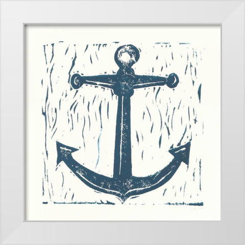 Nautical Collage on White III White Modern Wood Framed Art Print by Prahl, Courtney