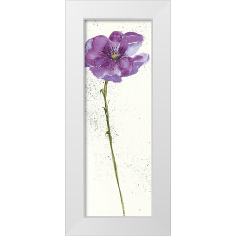Mint Poppies I in Purple Crop White Modern Wood Framed Art Print by Paschke, Chris
