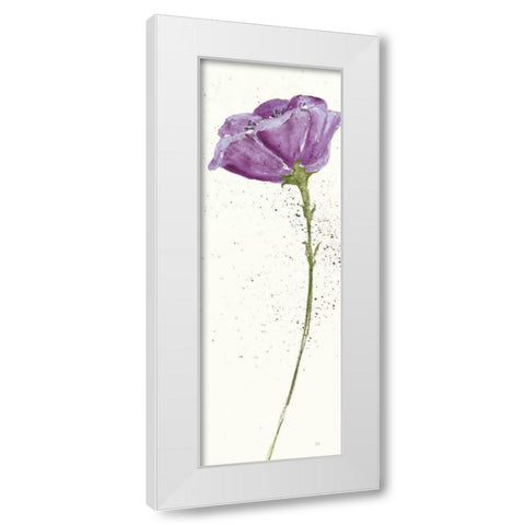 Mint Poppies II in Purple Crop White Modern Wood Framed Art Print by Paschke, Chris