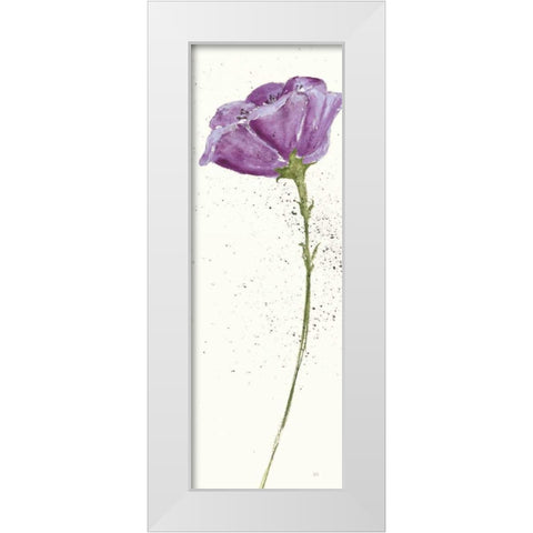 Mint Poppies II in Purple Crop White Modern Wood Framed Art Print by Paschke, Chris