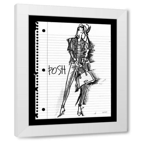 Doodle Posh White Modern Wood Framed Art Print by Tavoletti, Anne