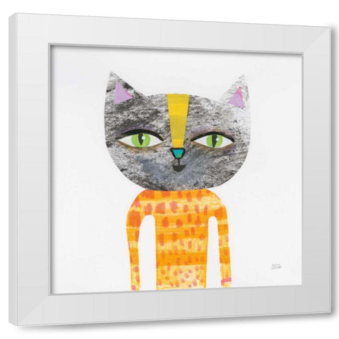 Cool Cats I White Modern Wood Framed Art Print by Averinos, Melissa