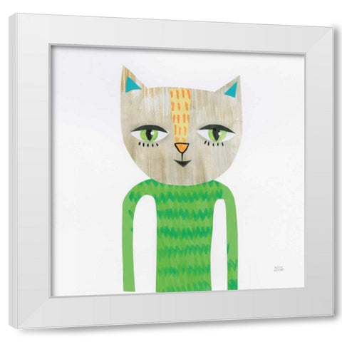 Cool Cats III White Modern Wood Framed Art Print by Averinos, Melissa