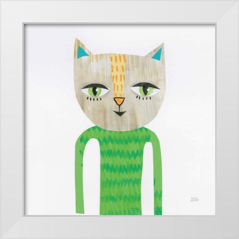 Cool Cats III White Modern Wood Framed Art Print by Averinos, Melissa