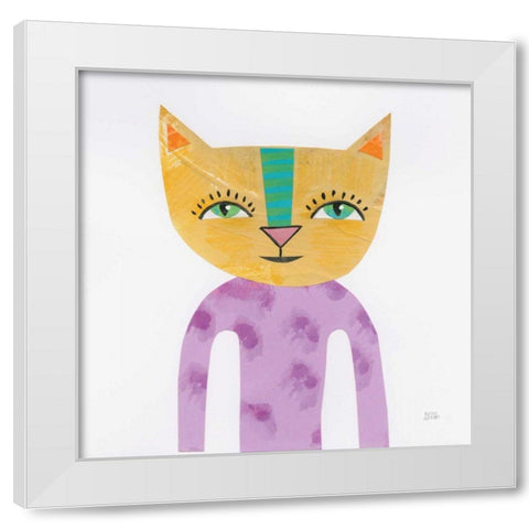 Cool Cats IV White Modern Wood Framed Art Print by Averinos, Melissa