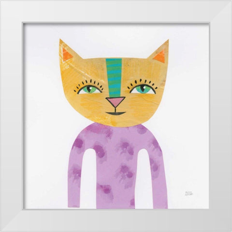 Cool Cats IV White Modern Wood Framed Art Print by Averinos, Melissa