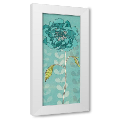 Sarahs Garden in Blue II White Modern Wood Framed Art Print by Adams, Sarah