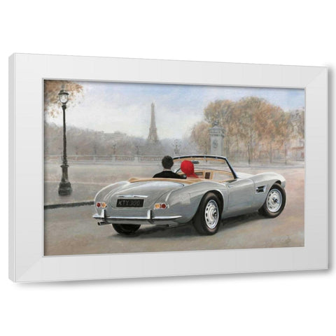 Ride in Paris III White Modern Wood Framed Art Print by Fabiano, Marco