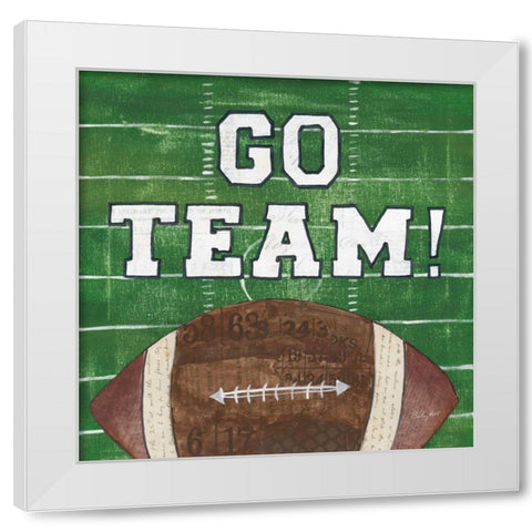 On the Field I Go Team White Modern Wood Framed Art Print by Prahl, Courtney