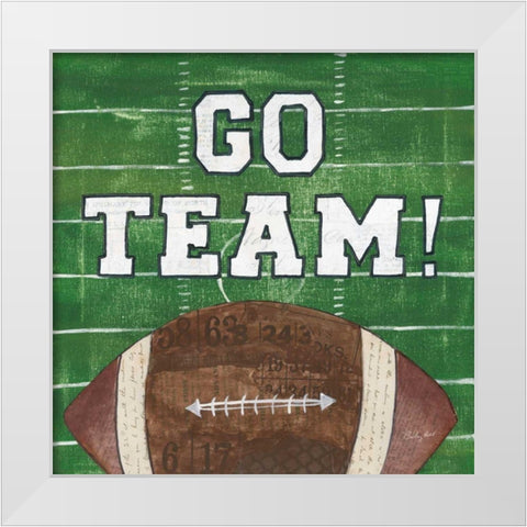 On the Field I Go Team White Modern Wood Framed Art Print by Prahl, Courtney