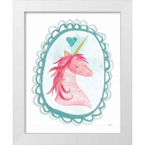 Unicorn Magic I with Border White Modern Wood Framed Art Print by Averinos, Melissa