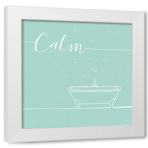 Underline Bath VI Teal White Modern Wood Framed Art Print by Charron, Veronique