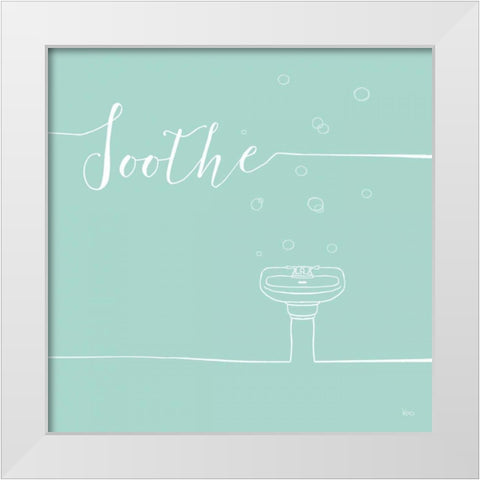 Underline Bath VIII Teal White Modern Wood Framed Art Print by Charron, Veronique