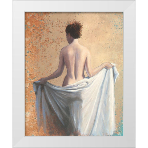 After the Bath Coral White Modern Wood Framed Art Print by Wiens, James