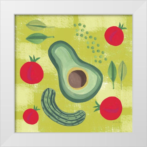 Veggie Time II White Modern Wood Framed Art Print by Zaman, Farida
