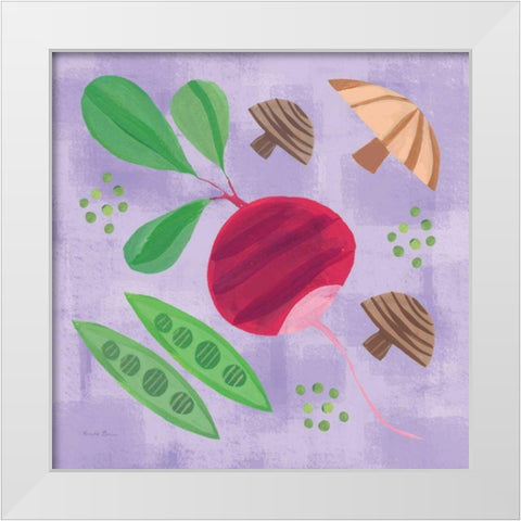 Veggie Time III White Modern Wood Framed Art Print by Zaman, Farida