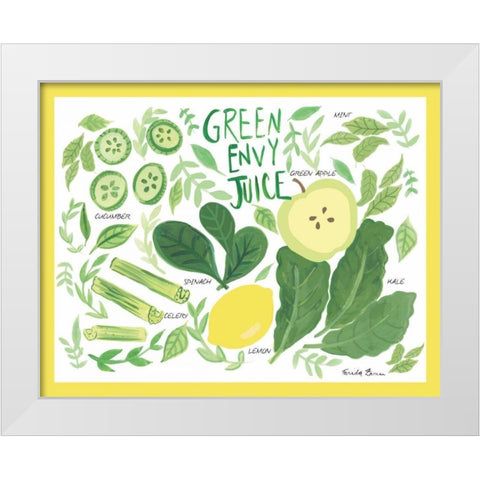 Fruity Smoothie III White Modern Wood Framed Art Print by Zaman, Farida
