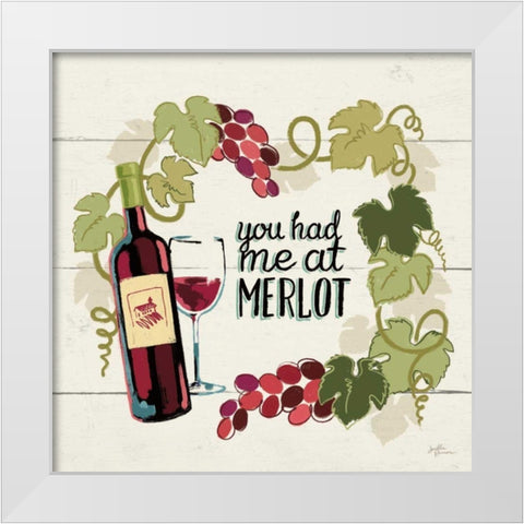 Wine and Friends II White Modern Wood Framed Art Print by Penner, Janelle