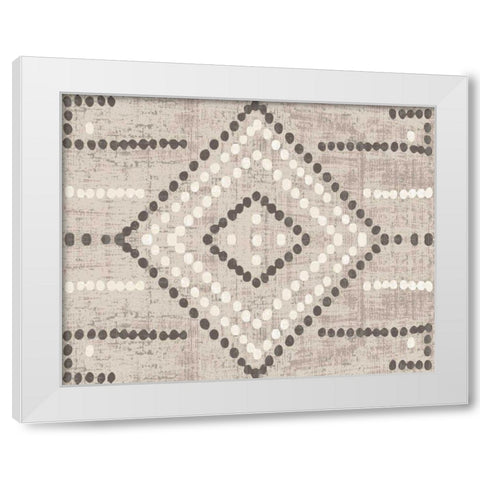 Daisy Dots Tile VI Neutral White Modern Wood Framed Art Print by Wild Apple Portfolio
