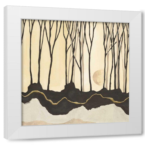 Silhouette V White Modern Wood Framed Art Print by Paschke, Chris