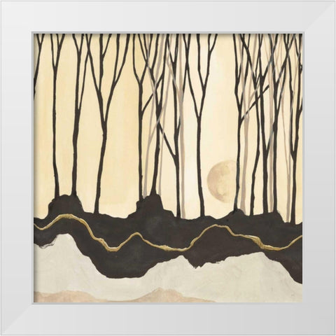Silhouette V White Modern Wood Framed Art Print by Paschke, Chris