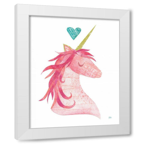 Unicorn Magic I Heart White Modern Wood Framed Art Print by Averinos, Melissa