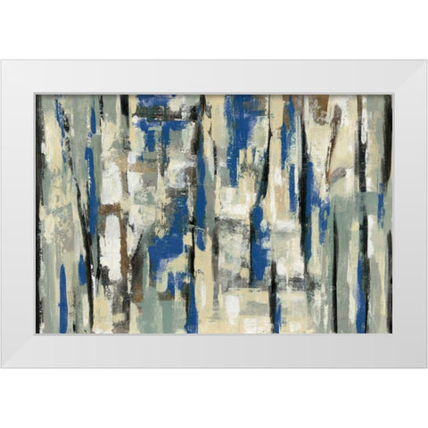 Spring Stripes Blue White Modern Wood Framed Art Print by Vassileva, Silvia