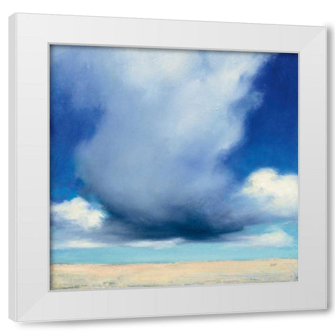 Beach Clouds I White Modern Wood Framed Art Print by Purinton, Julia
