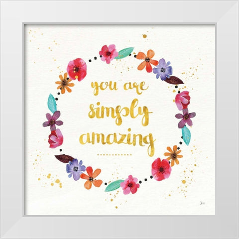 Simply Amazing I White Modern Wood Framed Art Print by Aiken, Jess