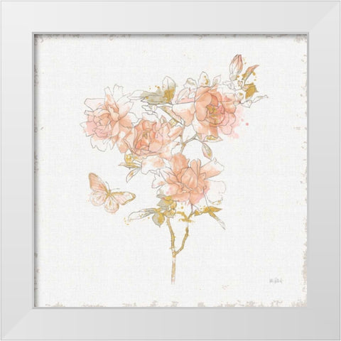 Watery Blooms VII White Modern Wood Framed Art Print by Pertiet, Katie