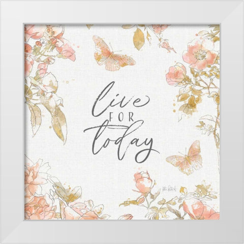 Watery Blooms IX White Modern Wood Framed Art Print by Pertiet, Katie