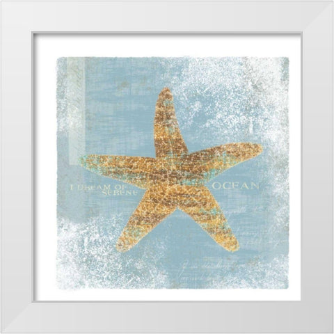 Serene Ocean - Wag White Modern Wood Framed Art Print by Wild Apple Portfolio