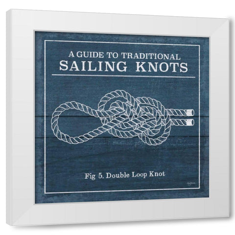 Vintage Sailing Knots V White Modern Wood Framed Art Print by Urban, Mary