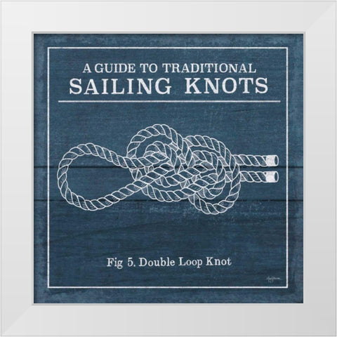 Vintage Sailing Knots V White Modern Wood Framed Art Print by Urban, Mary